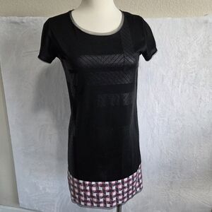 Custo Barcelona shift dress with geometric sequin hem